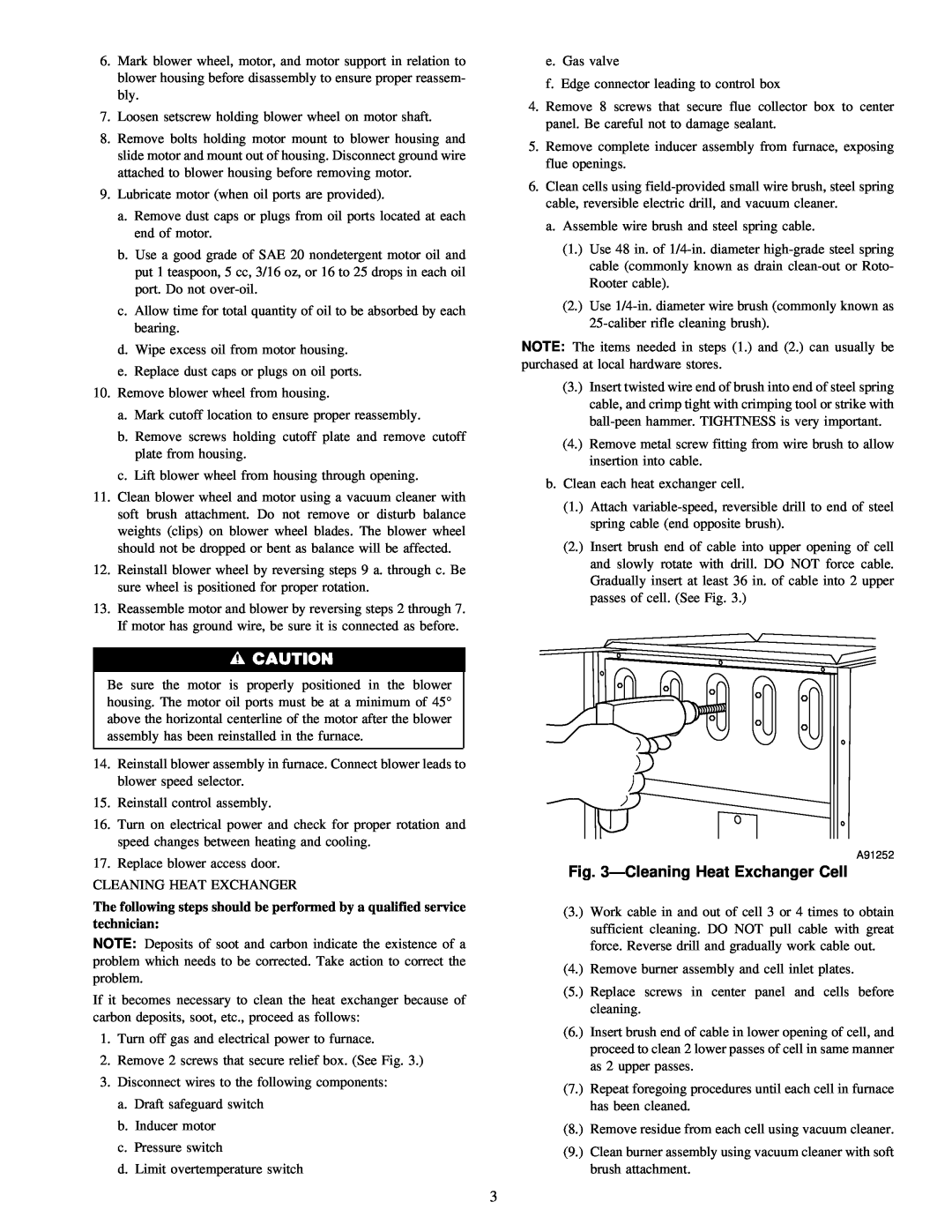 Carrier 58GFA instruction manual ÐCleaning Heat Exchanger Cell 
