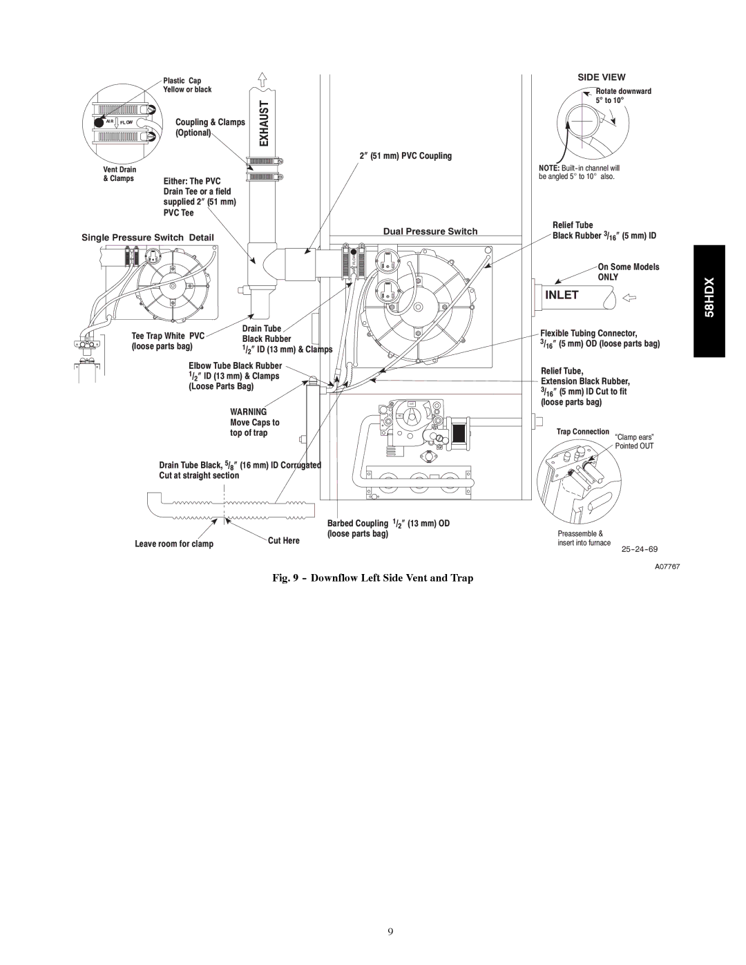 Carrier 58HDX instruction manual Exhaust 