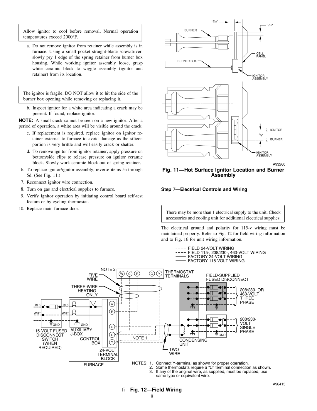 Carrier 58MCA instruction manual ÐElectrical Controls and Wiring, Furnace 