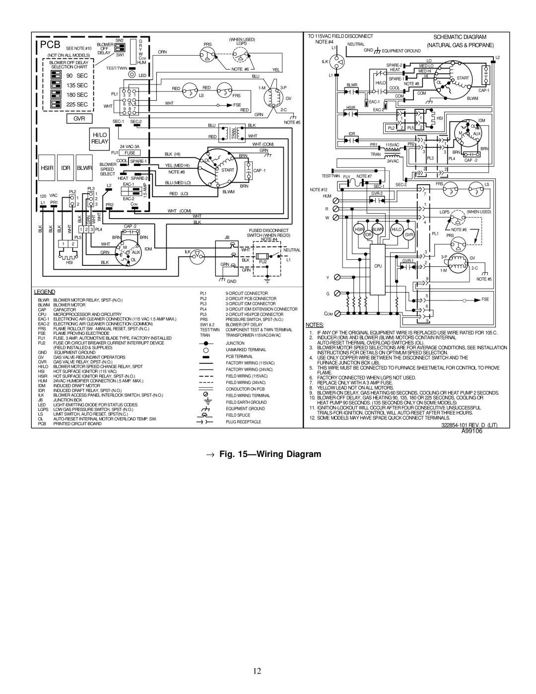 Carrier 58MSA instruction manual → ÐWiring Diagram, Schematic Diagram 