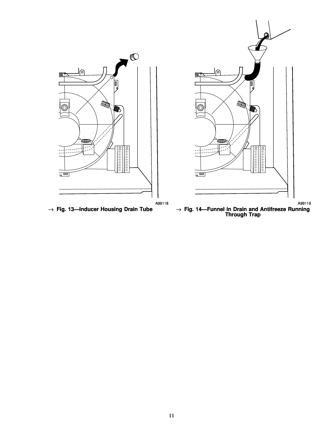 Carrier 58MSA instruction manual Through Trap, A99118, A99119 
