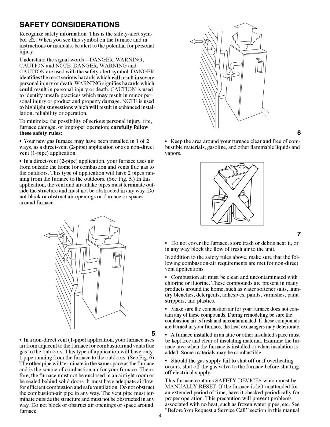 Carrier 58MVB, 58MTB, 58MCB manual Safety Considerations, These safety rules 