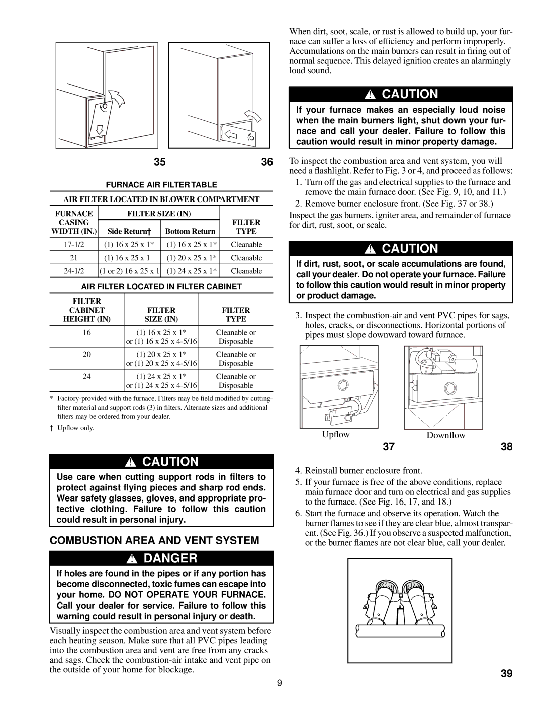 Carrier 58MTA, 58MVP, 58MXA, 58MCA manual 3738, Combustion Area and Vent System 