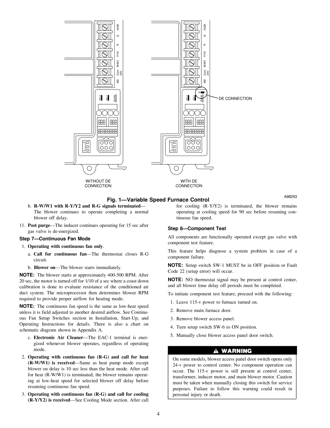 Carrier 58MVP instruction manual ÐVariable Speed Furnace Control 