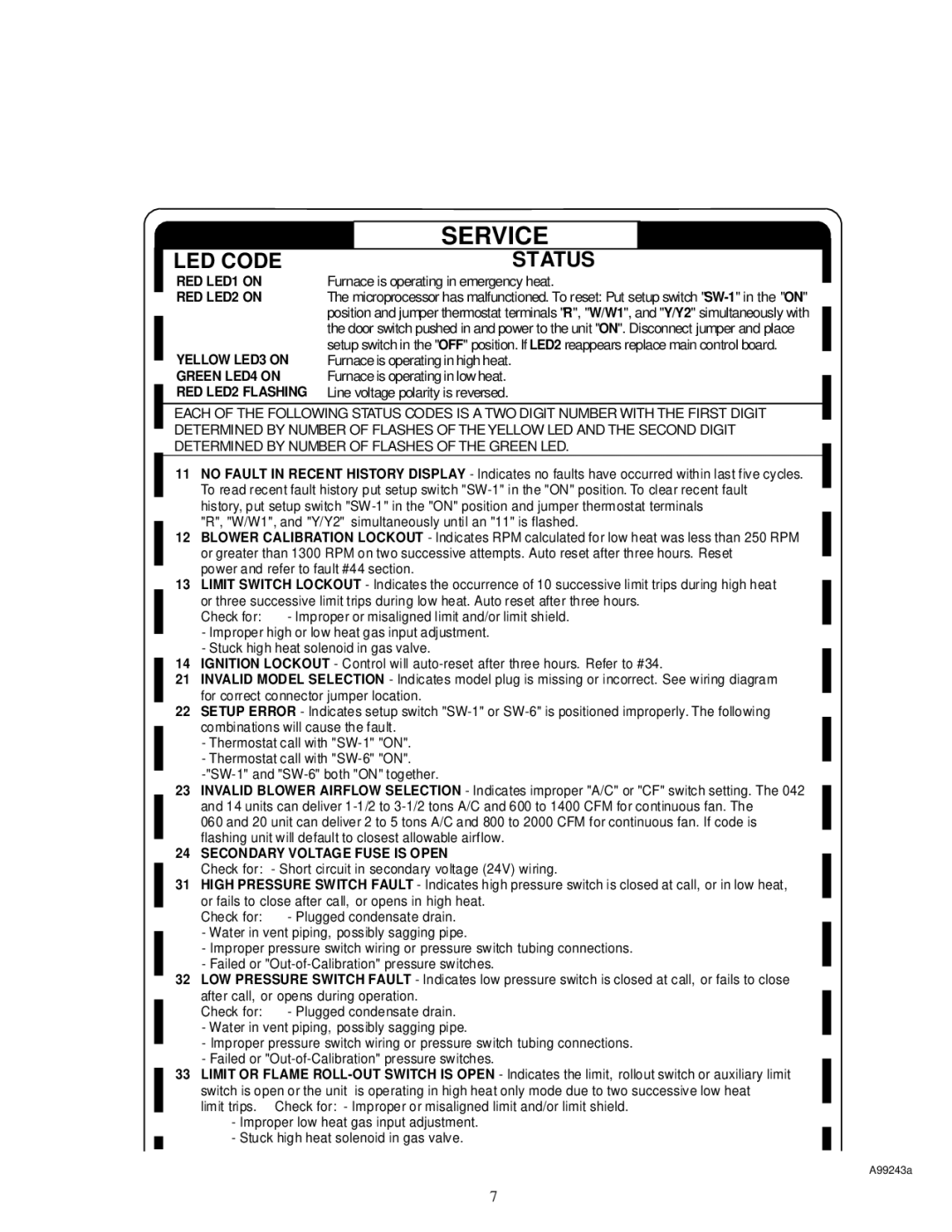 Carrier 58MVP instruction manual Service 