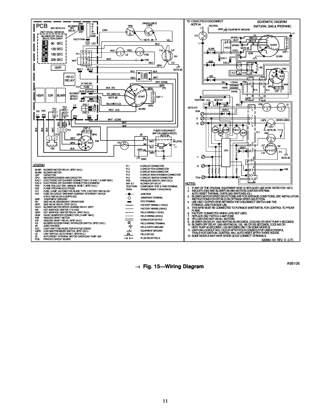 Carrier 58MXA instruction manual → ÐWiring Diagram, A99106 
