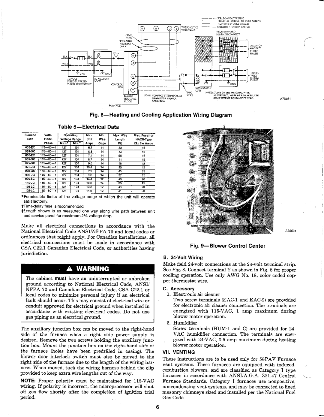 Carrier 58PAV manual 