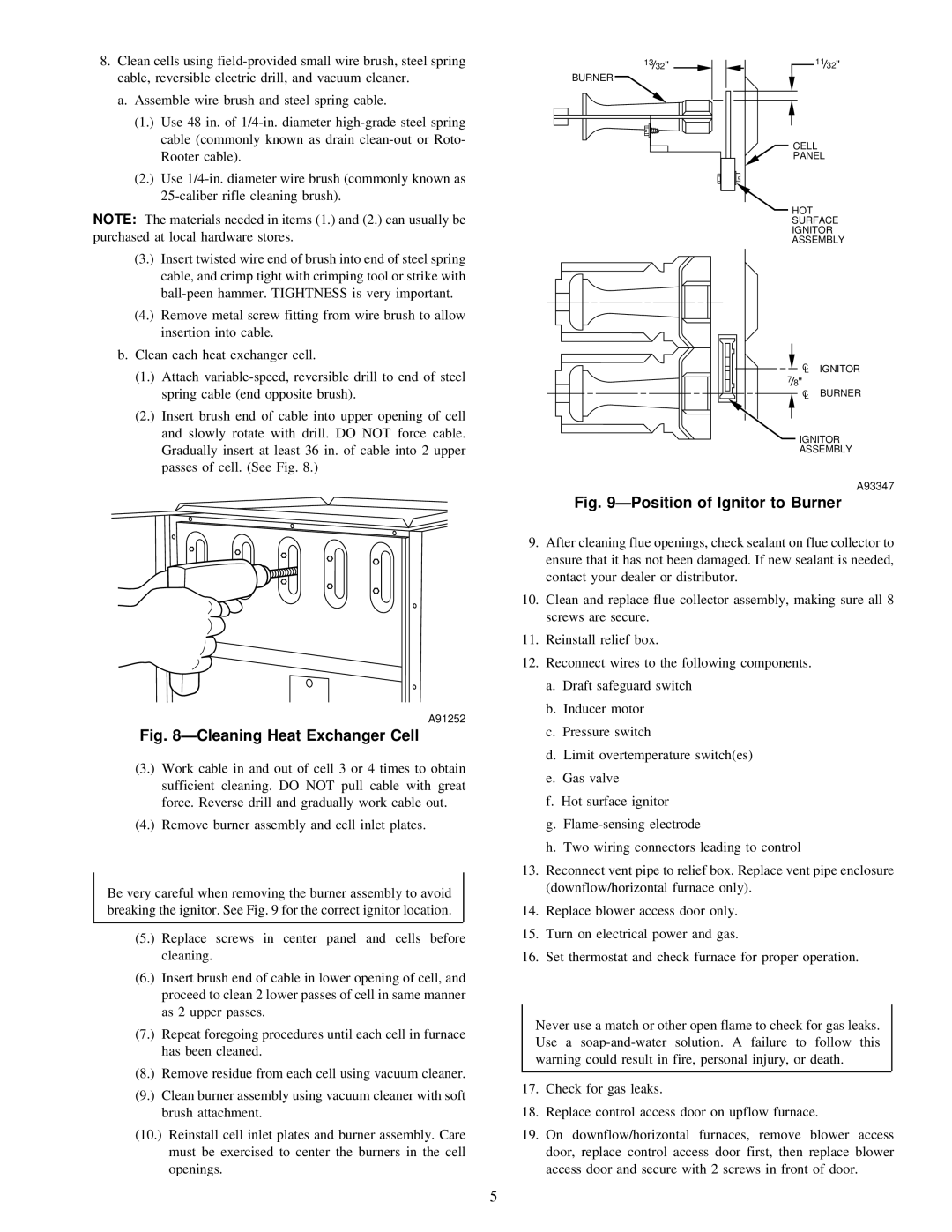 Carrier 58PAV, 58RAV instruction manual ÐCleaning Heat Exchanger Cell 