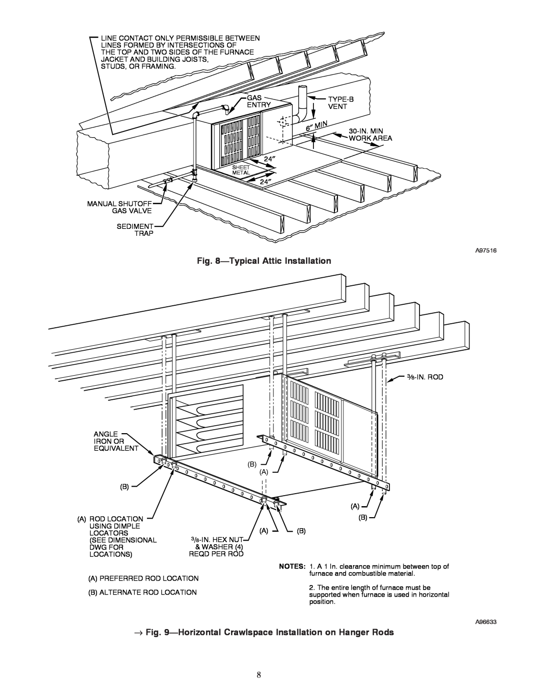 Carrier 58TMA operating instructions TypicalAttic Installation 