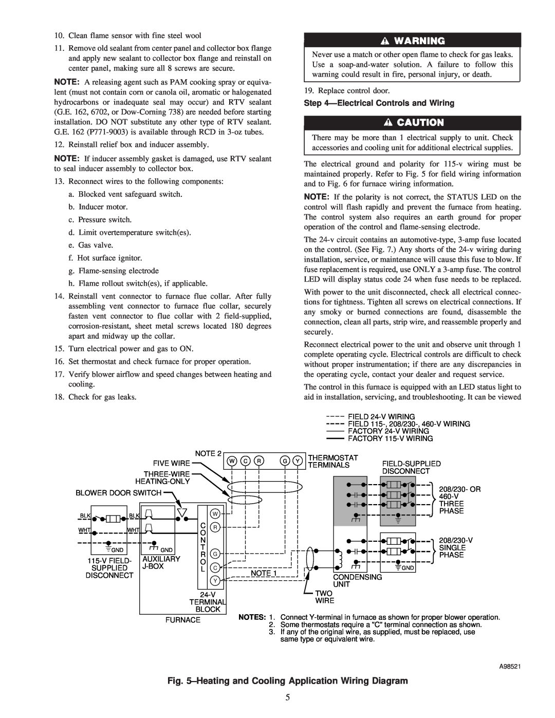 Carrier 58YAV instruction manual ÐElectrical Controls and Wiring 