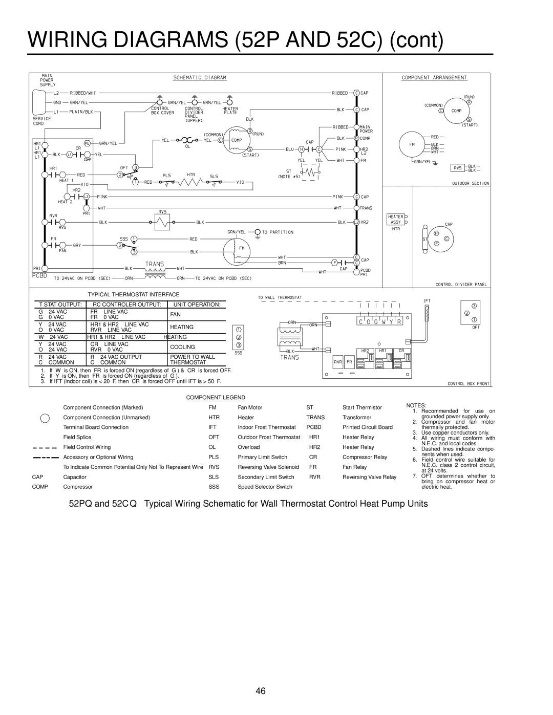 Carrier 592-085 warranty Wiring Diagrams 52P and 52C, ‘R’ 24 VAC Output Power to Wall ‘C’ Common Thermostat 