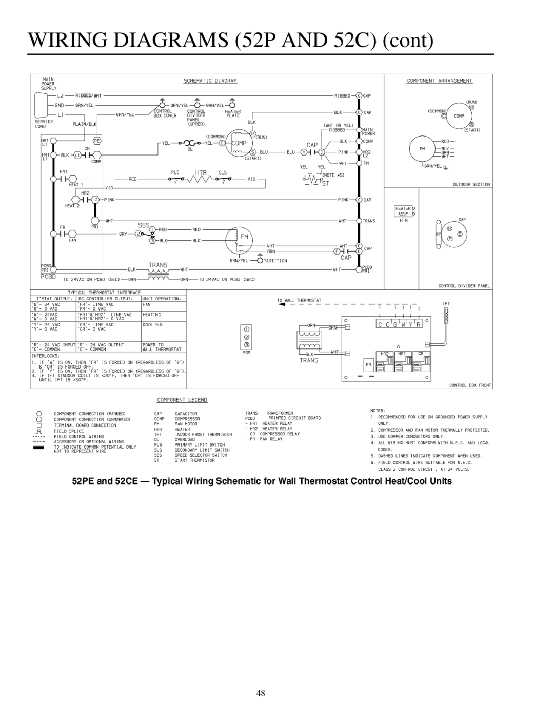 Carrier 592-085 warranty Wiring Diagrams 52P and 52C 