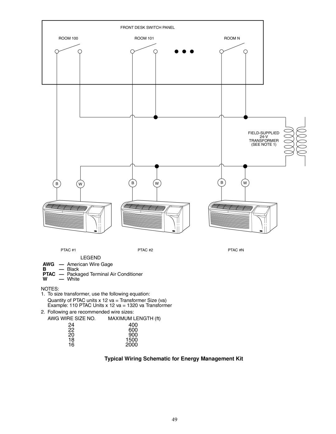 Carrier 592-085 warranty Following are recommended wire sizes, Maximum Length ft 