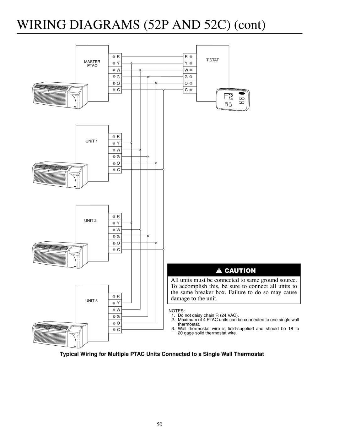 Carrier 592-085 warranty Master Ptac Unit O C ’STAT 