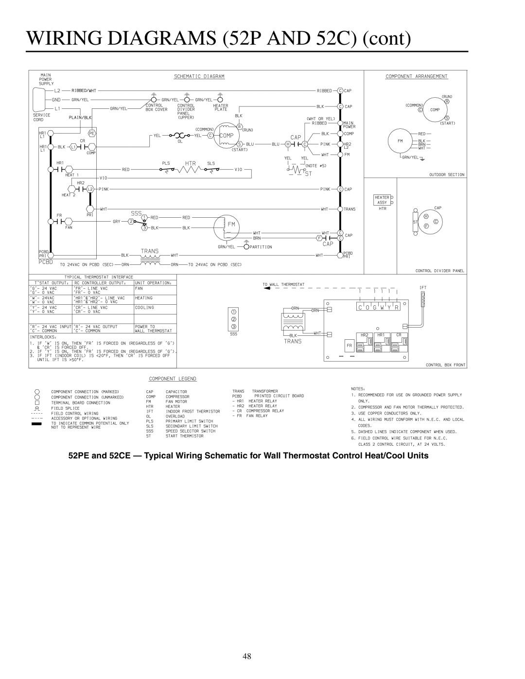 Carrier 592-085 warranty WIRING DIAGRAMS 52P AND 52C cont 