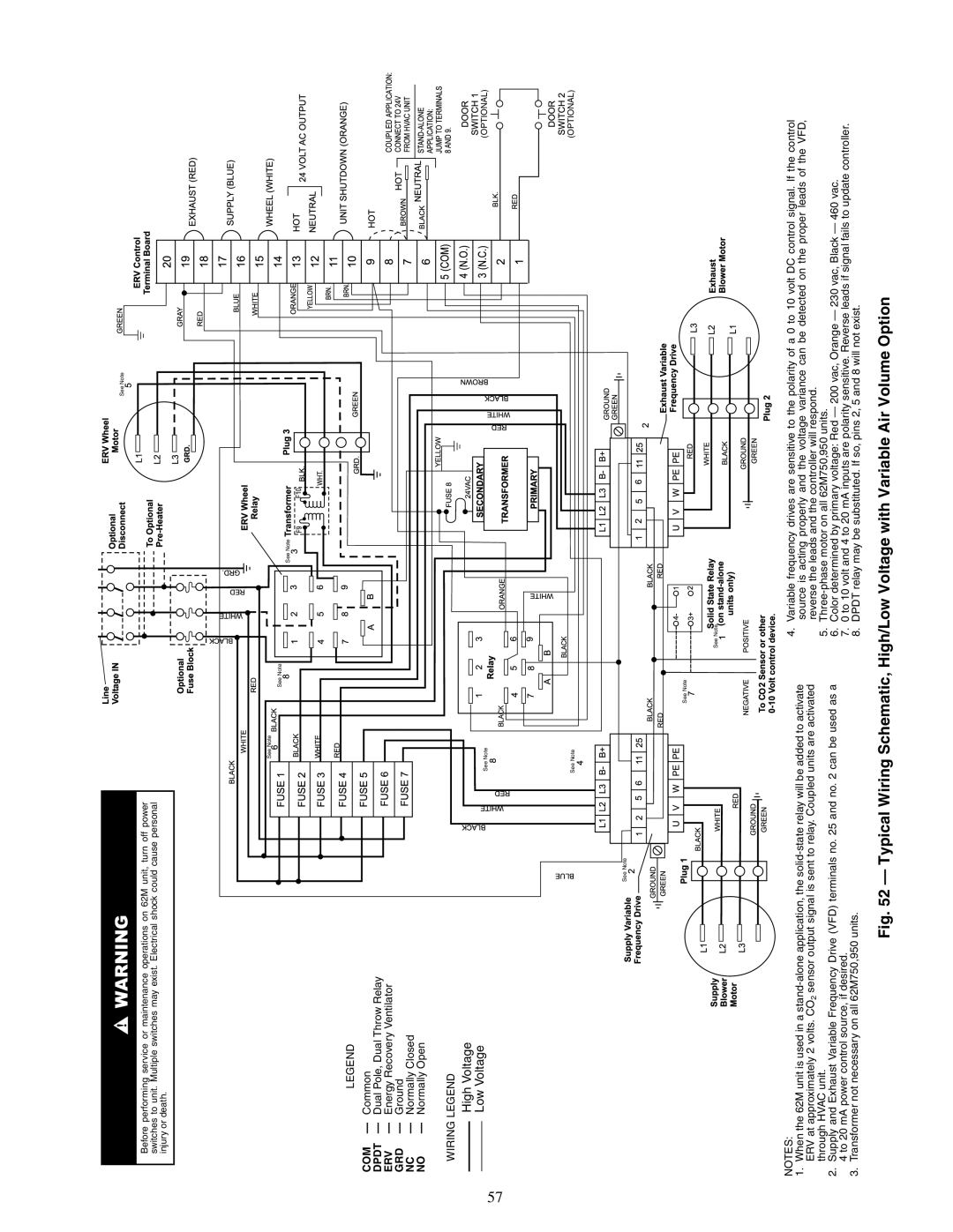 Carrier 62MC, 62ME, 62MD, 62MB specifications High Voltage Low Voltage 