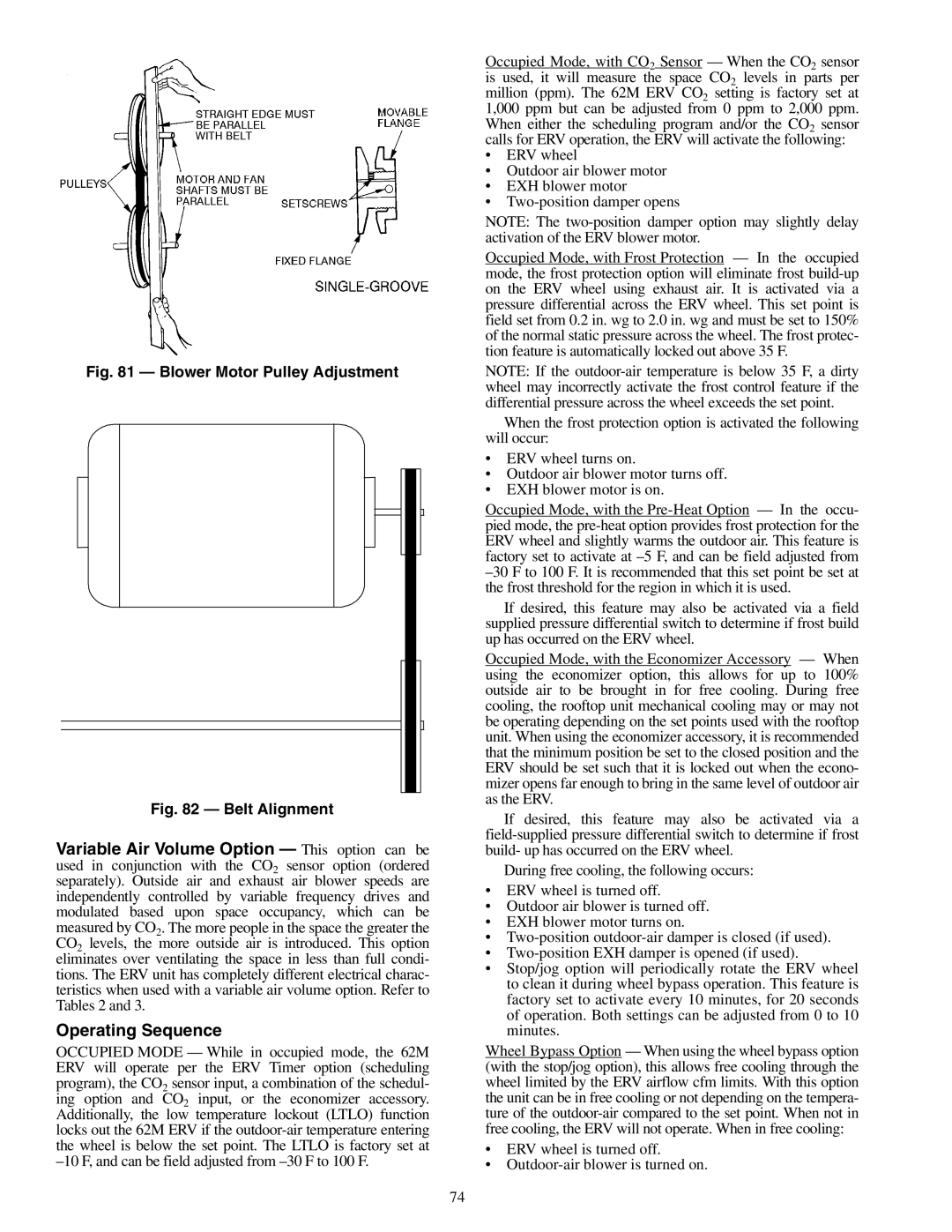 Carrier 62MD, 62ME, 62MC, 62MB specifications Blower Motor Pulley Adjustment 