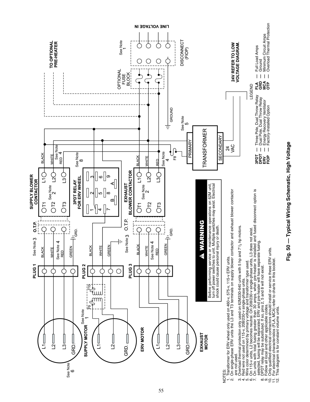 Carrier 62MB, 62ME, 62MC, 62MD specifications Typical Wiring Schematic, High Voltage 