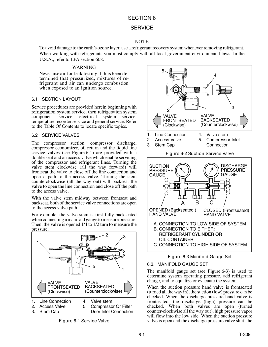 Carrier 69NT20-531-300 manual Section Service, Valve Frontseated Backseated 