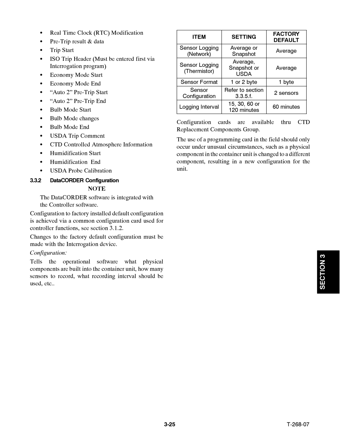 Carrier 69NT40-511-199, 69NT40-521 manual DataCORDER Configuration, Setting Factory Default 