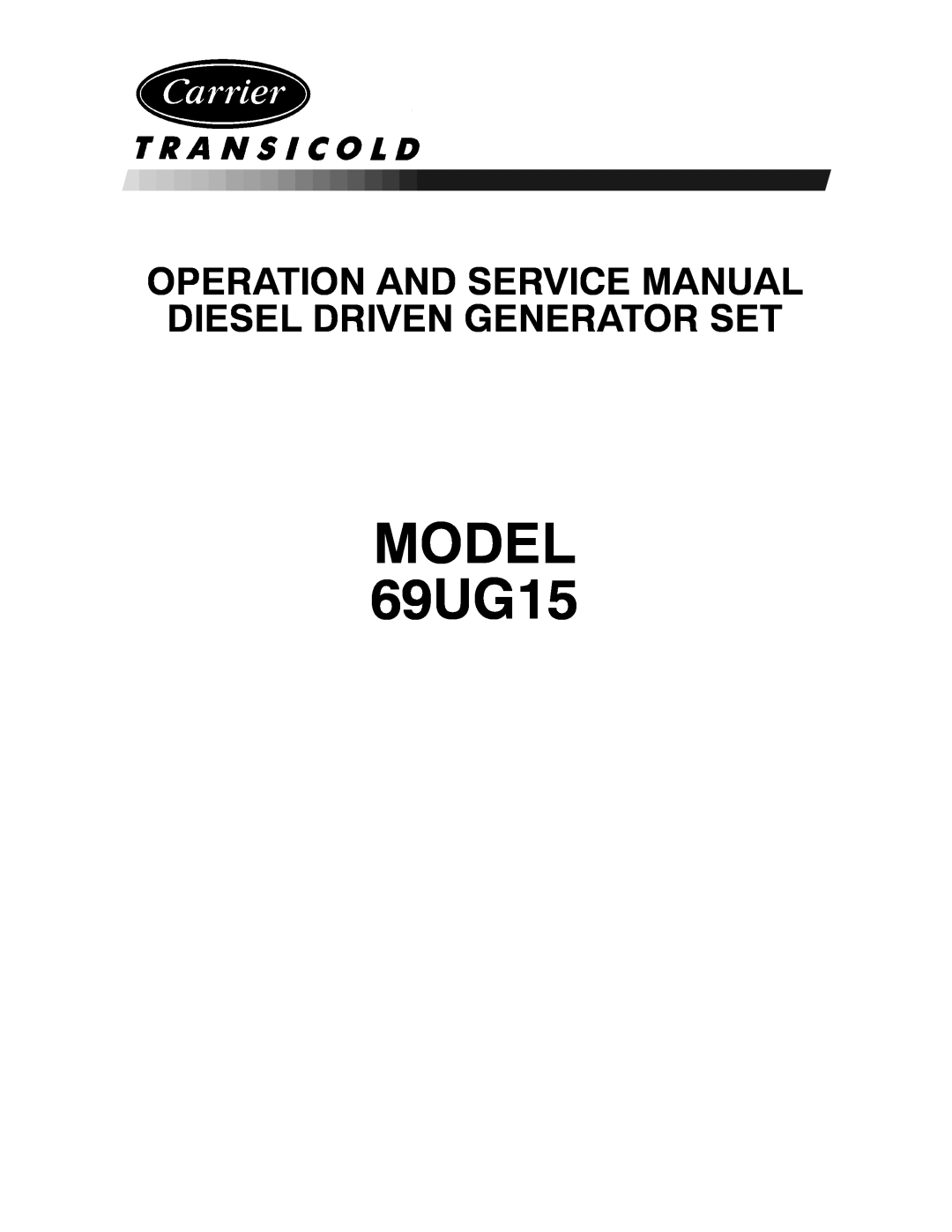 Carrier manual MODEL 69UG15 