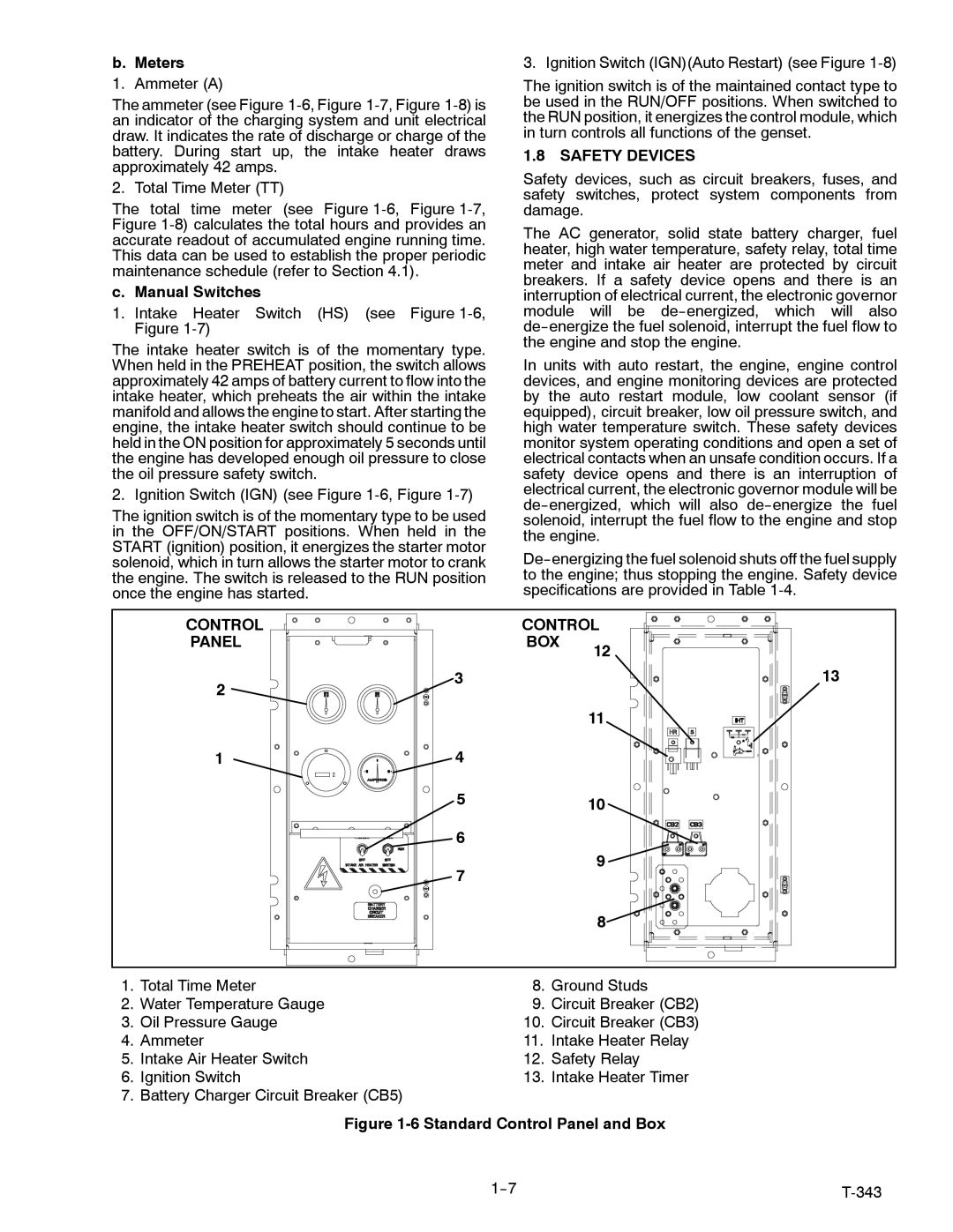 Carrier 69UG15 manual Meters, Manual Switches, Safety Devices 