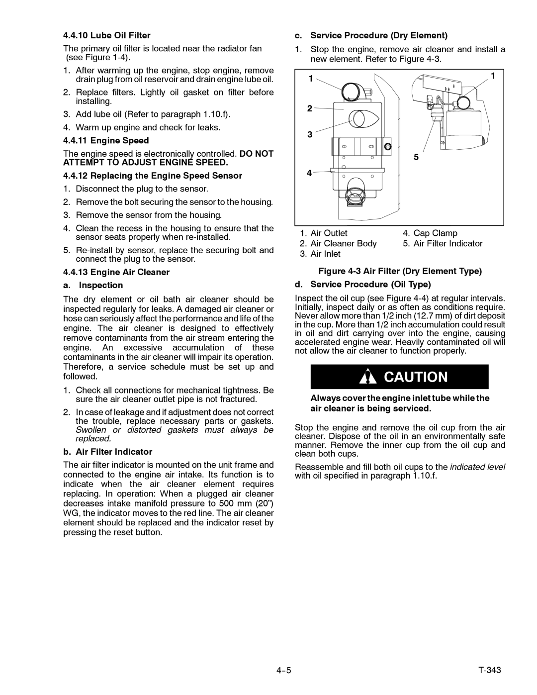 Carrier 69UG15 manual Attempt to Adjust Engine Speed 