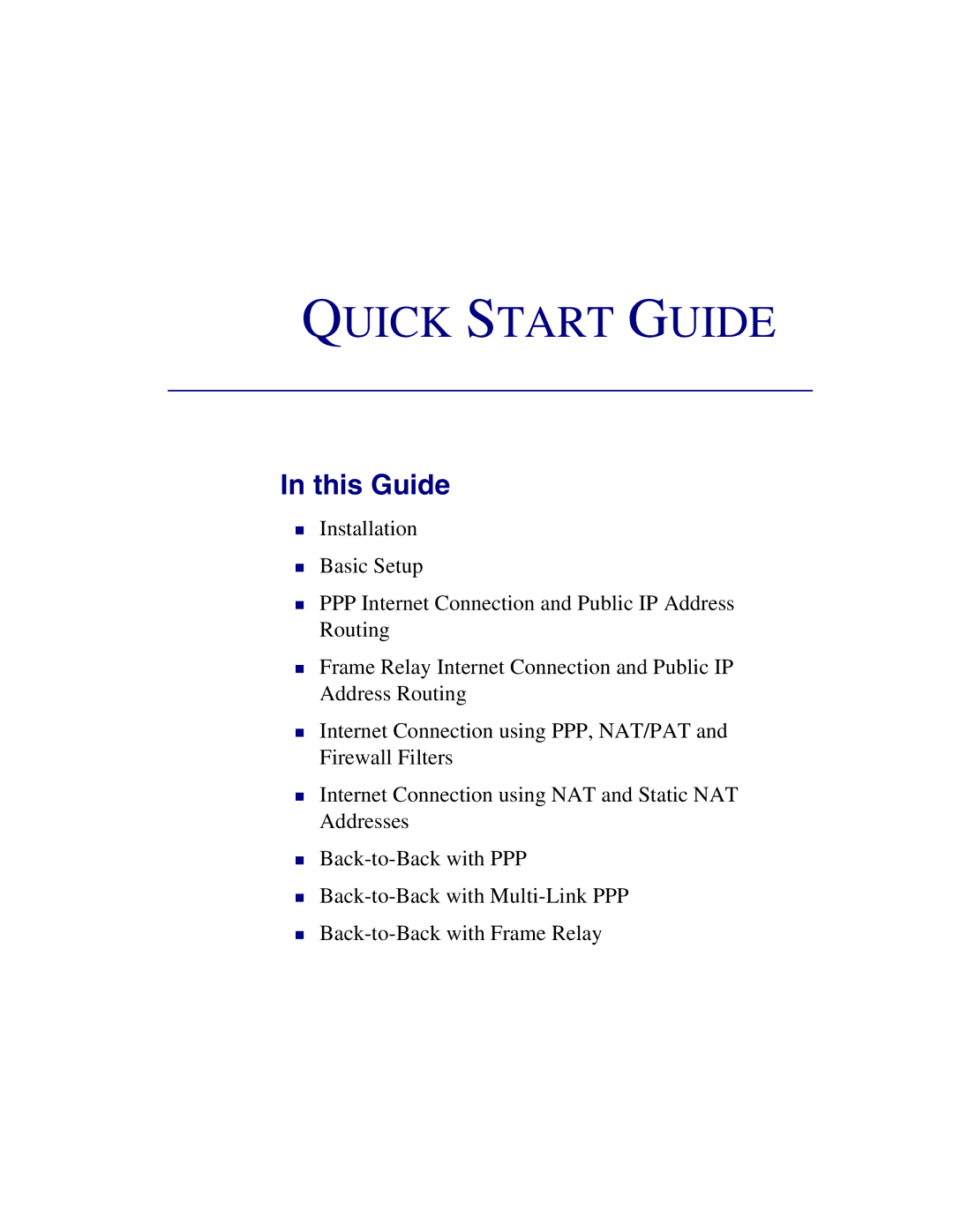 Carrier Access 002-0118-0180 quick start Quick Start Guide 