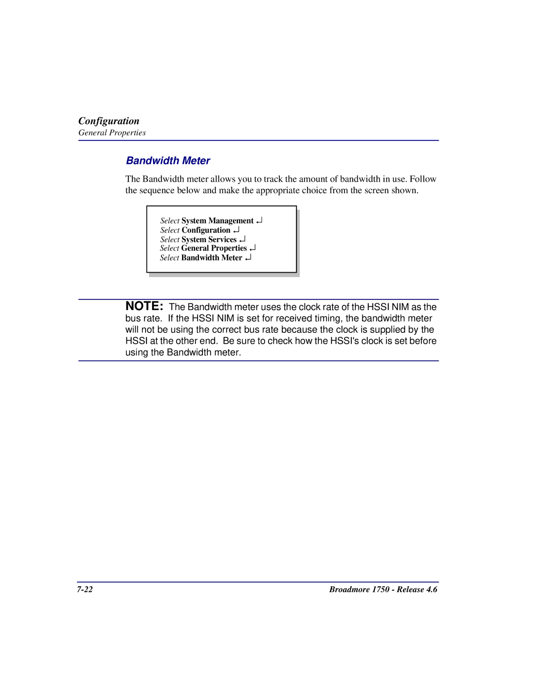 Carrier Access 1750 user manual Bandwidth Meter 