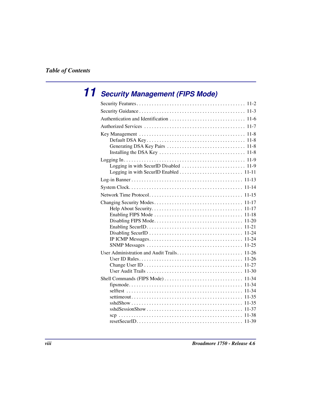 Carrier Access 1750 user manual Security Management Fips Mode 