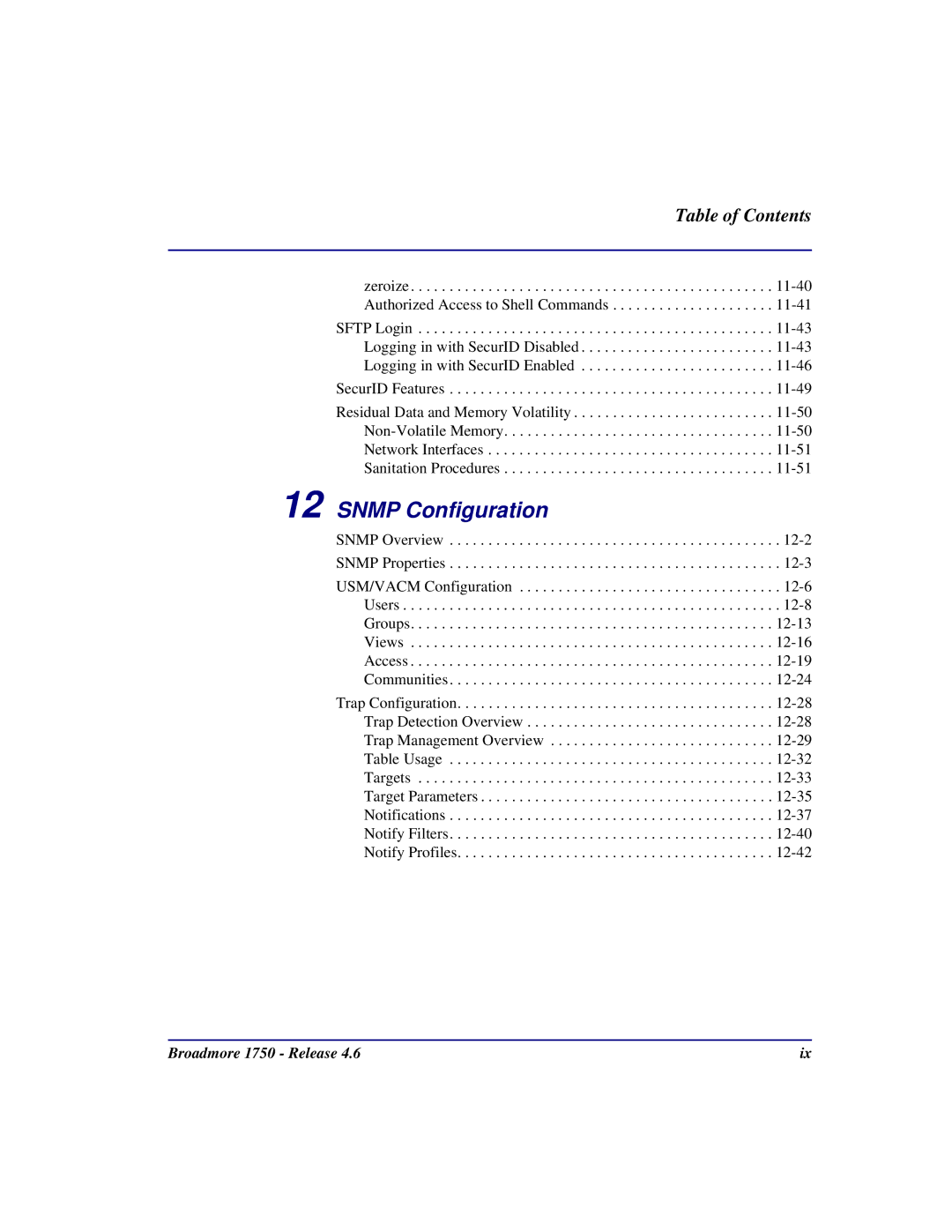 Carrier Access 1750 user manual Snmp Configuration 