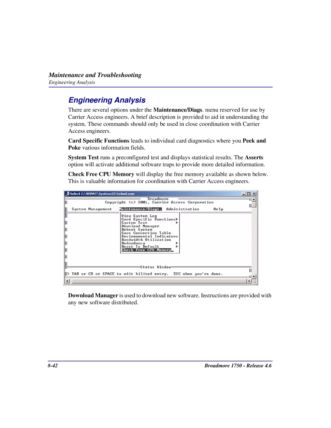 Carrier Access 1750 user manual Engineering Analysis 