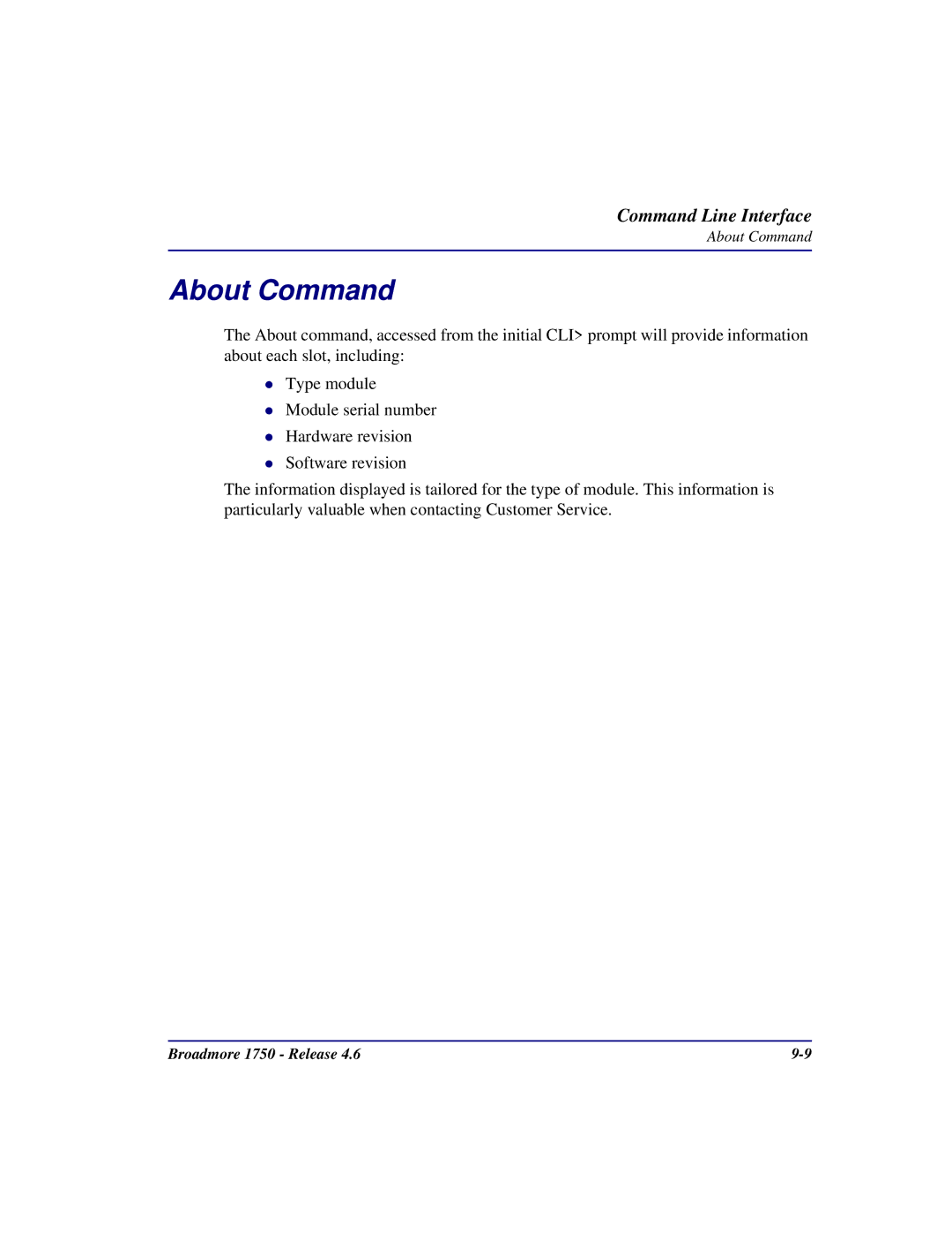 Carrier Access 1750 user manual About Command 