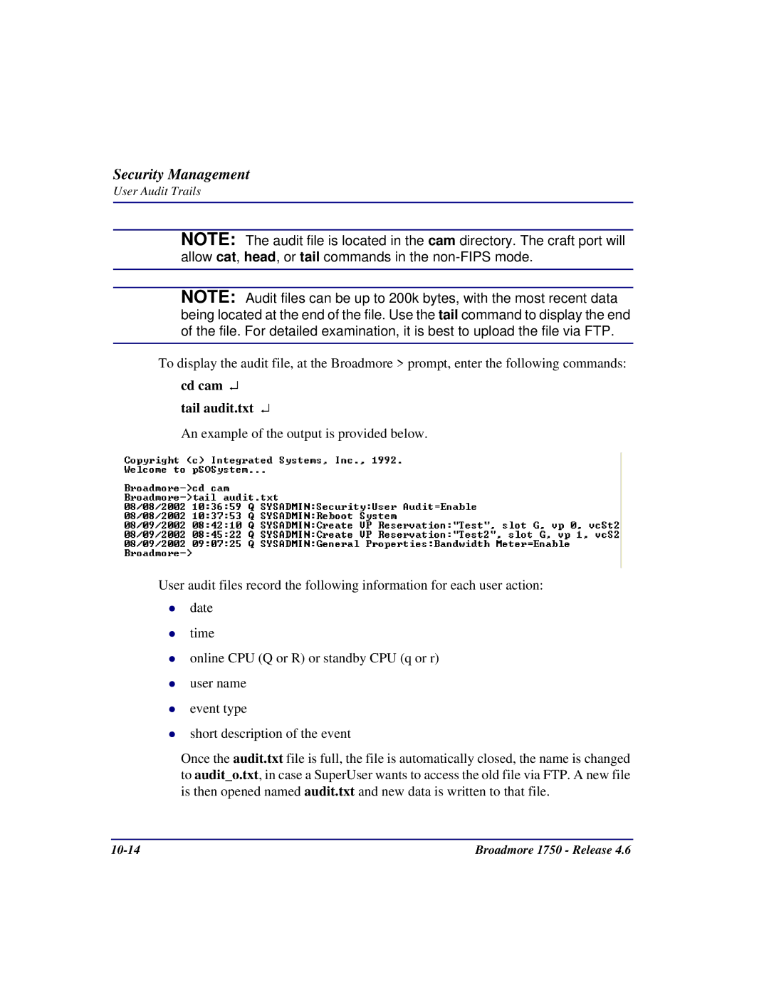 Carrier Access 1750 user manual Cd cam Tail audit.txt 