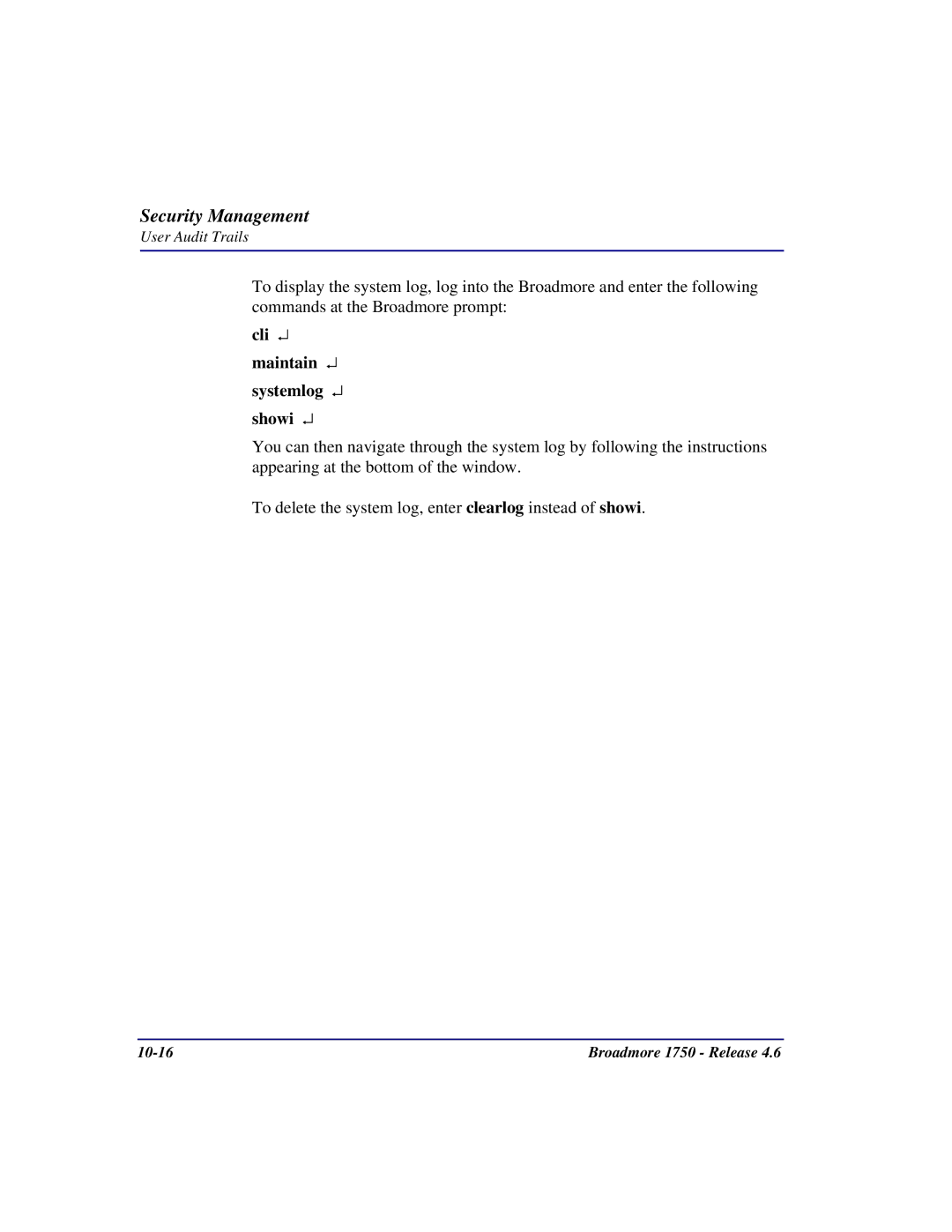 Carrier Access 1750 user manual Cli maintain systemlog showi 