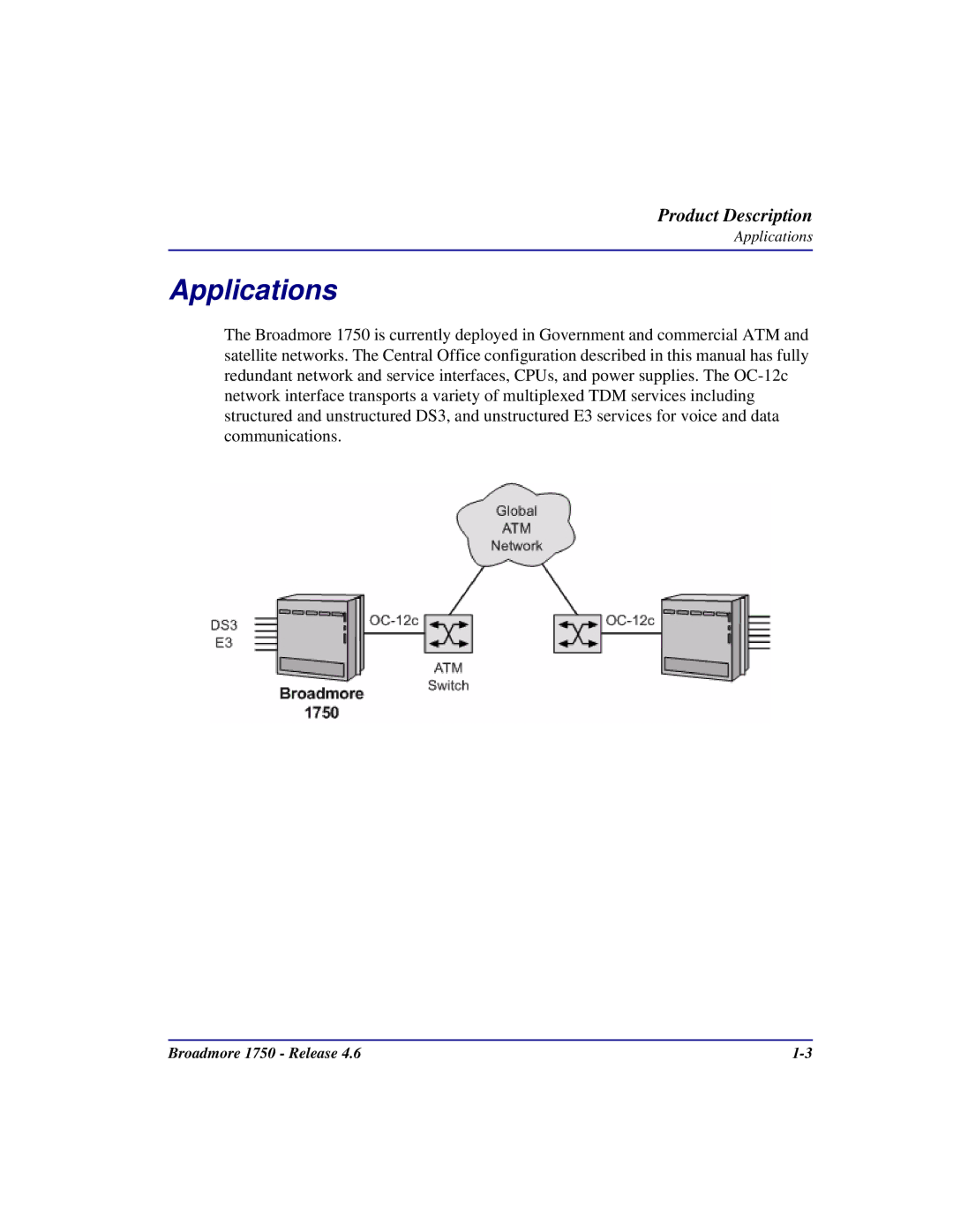 Carrier Access 1750 user manual Applications 