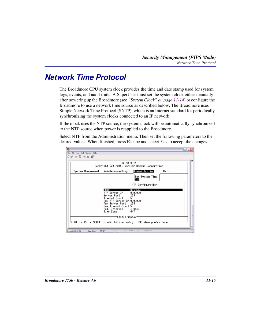 Carrier Access user manual Broadmore 1750 Release 11-15 