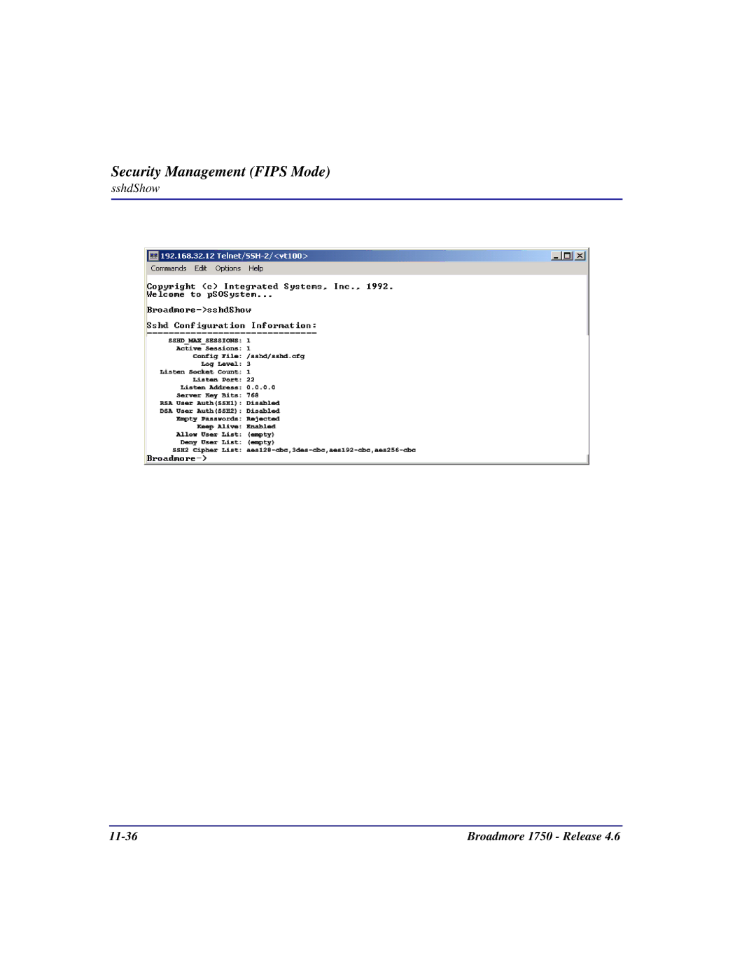 Carrier Access 1750 user manual SshdShow 