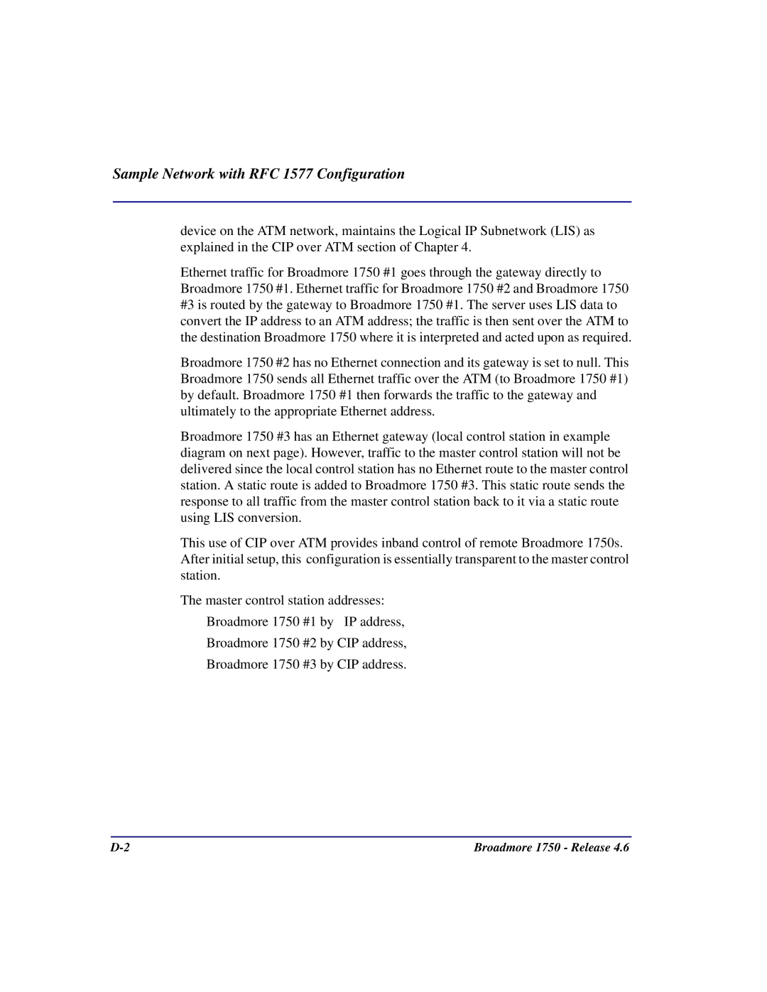 Carrier Access 1750 user manual Sample Network with RFC 1577 Configuration 