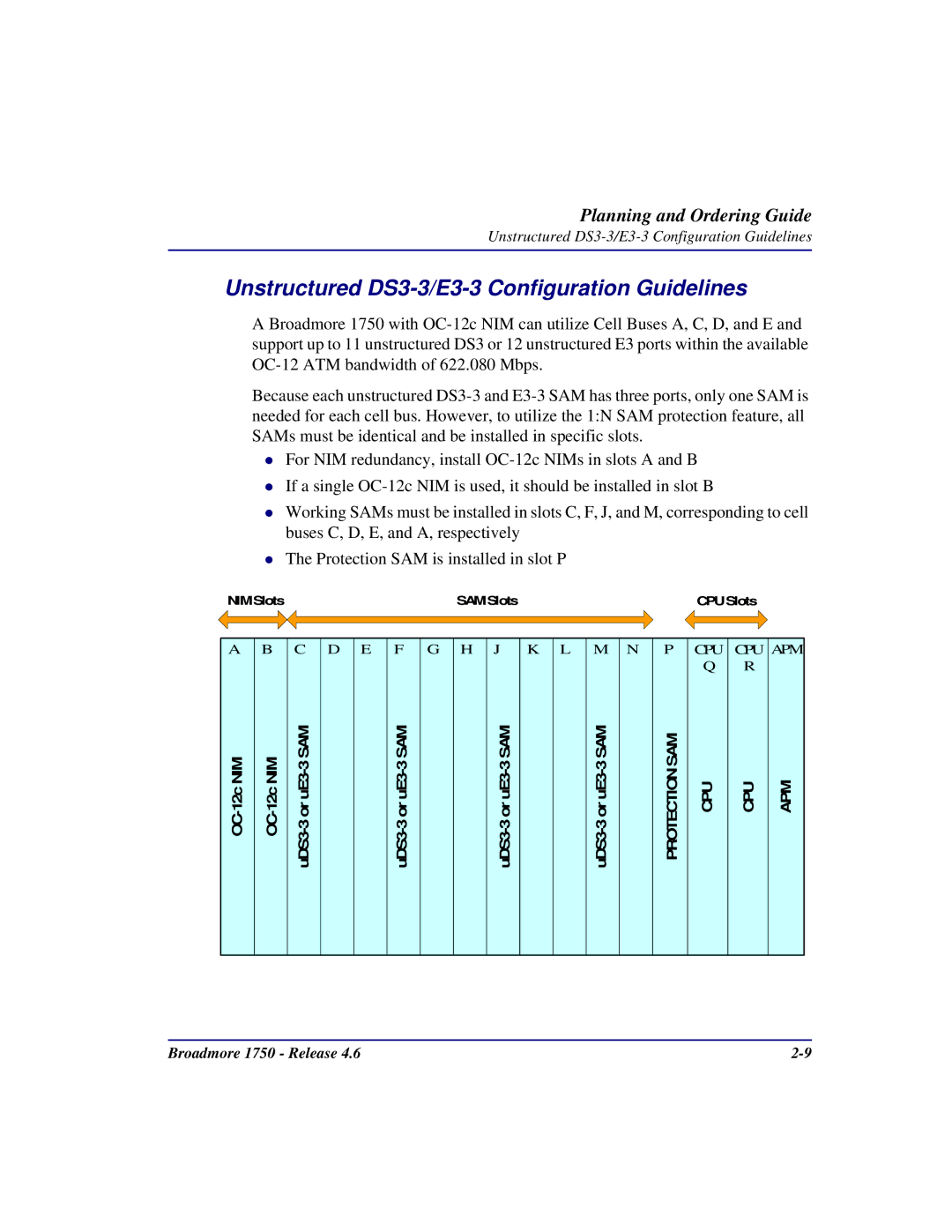 Carrier Access 1750 user manual Unstructured DS3-3/E3-3 Configuration Guidelines 