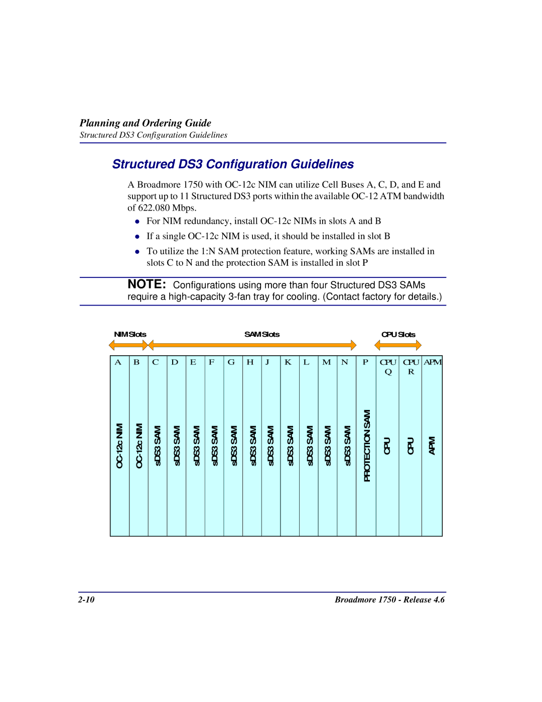 Carrier Access 1750 user manual Structured DS3 Configuration Guidelines 