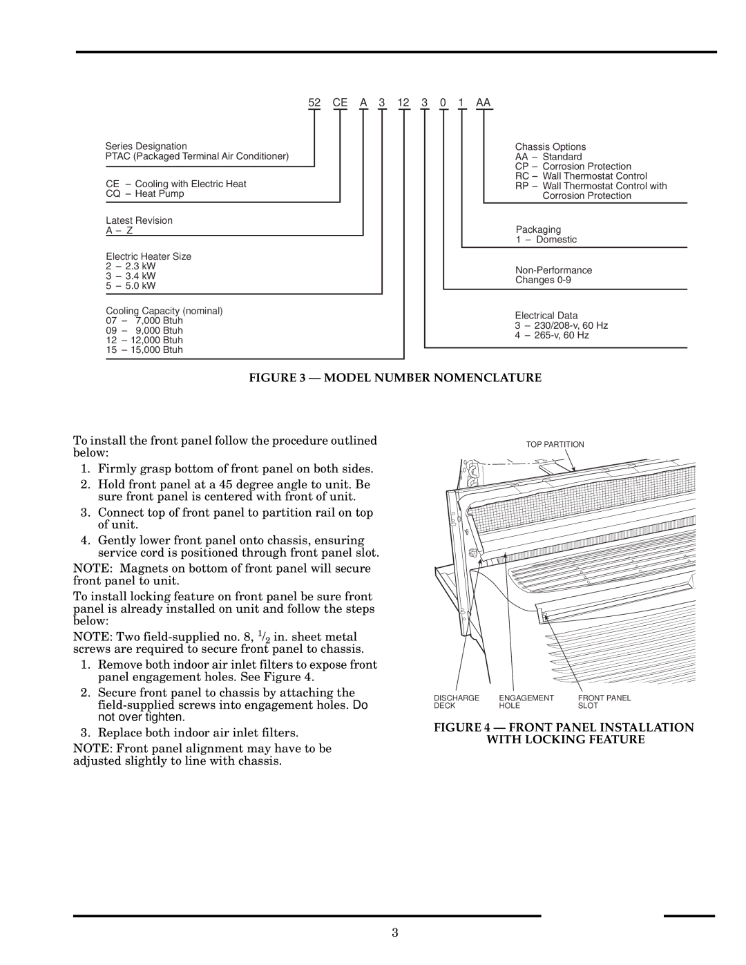 Carrier Access 52C owner manual Model Number Nomenclature 