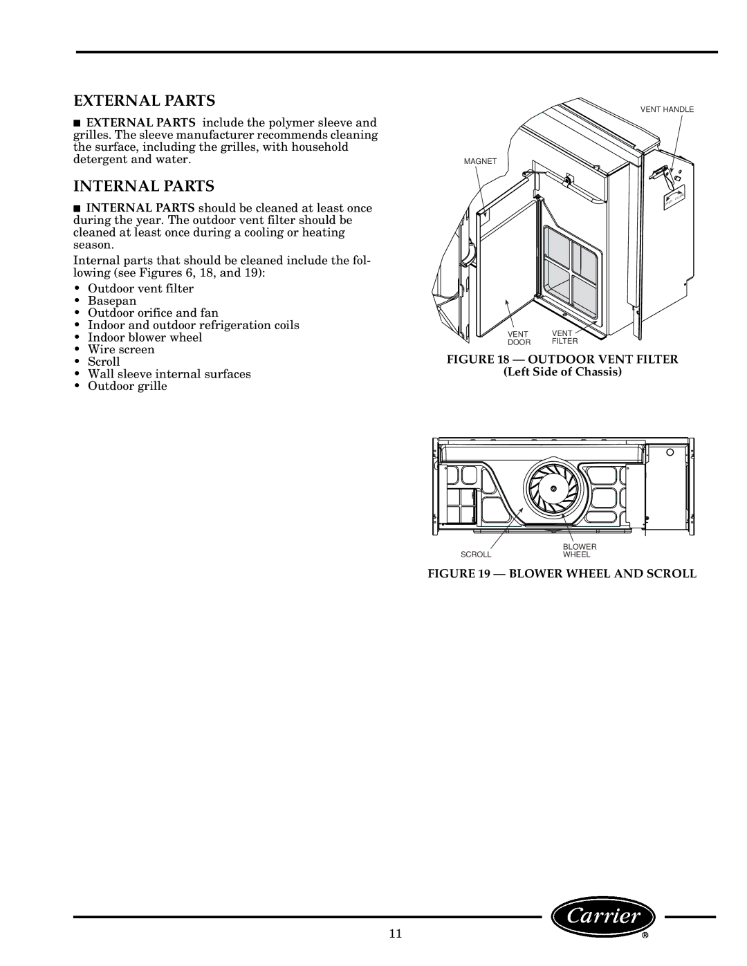 Carrier Access 52P owner manual External Parts, Internal Parts 