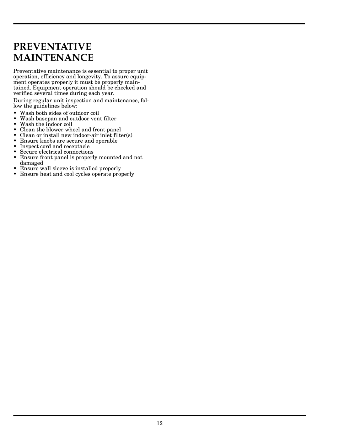 Carrier Access 52P owner manual Preventative Maintenance 