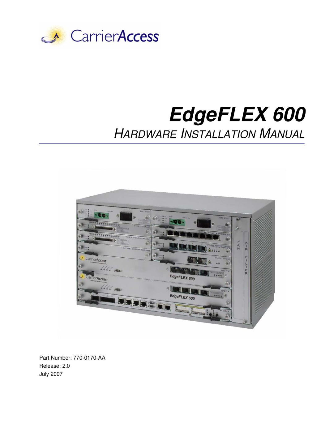 Carrier Access EdgeFLEX, 600 installation manual 