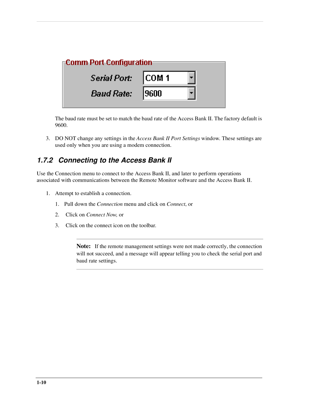 Carrier Access AB II manual Connecting to the Access Bank, Click on Connect Now, or 