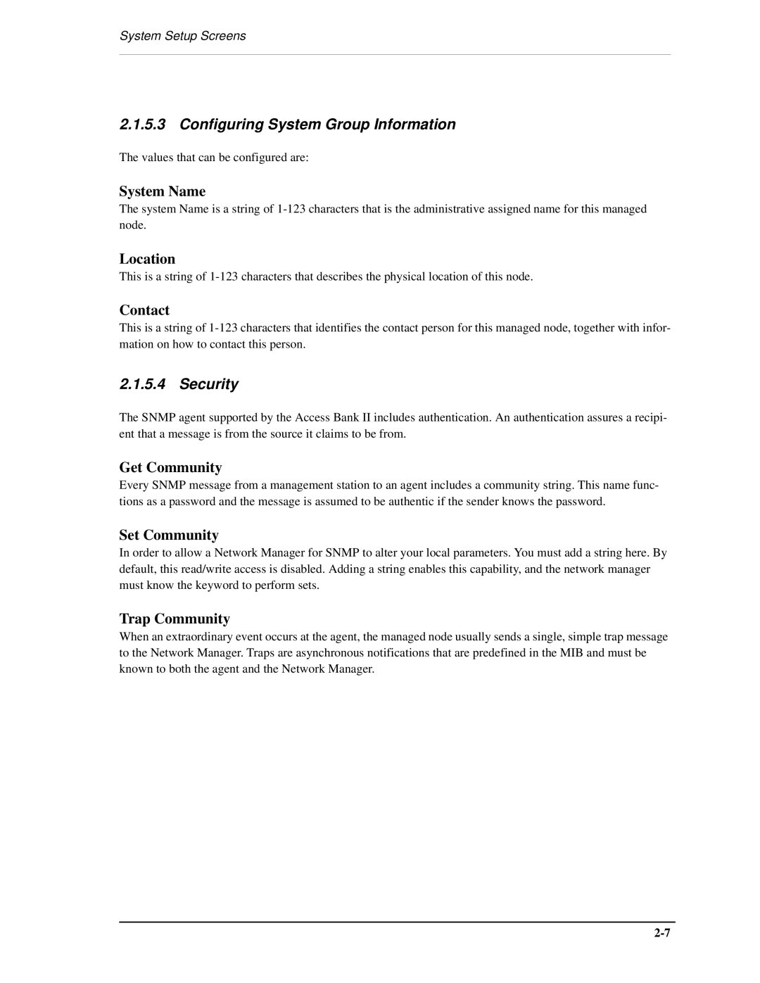 Carrier Access AB II manual Configuring System Group Information 