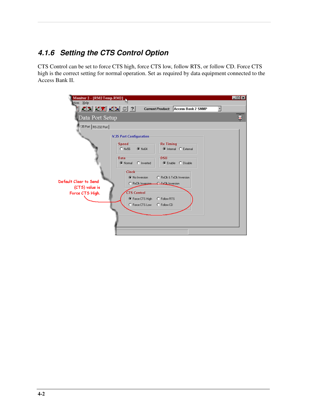 Carrier Access AB II manual Setting the CTS Control Option 