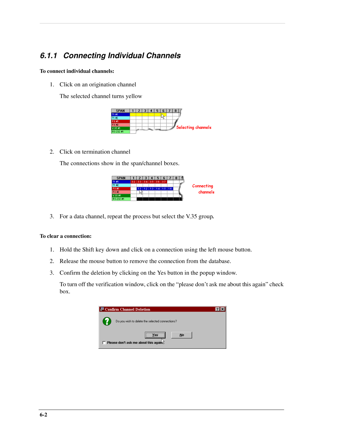 Carrier Access AB II manual Connecting Individual Channels 