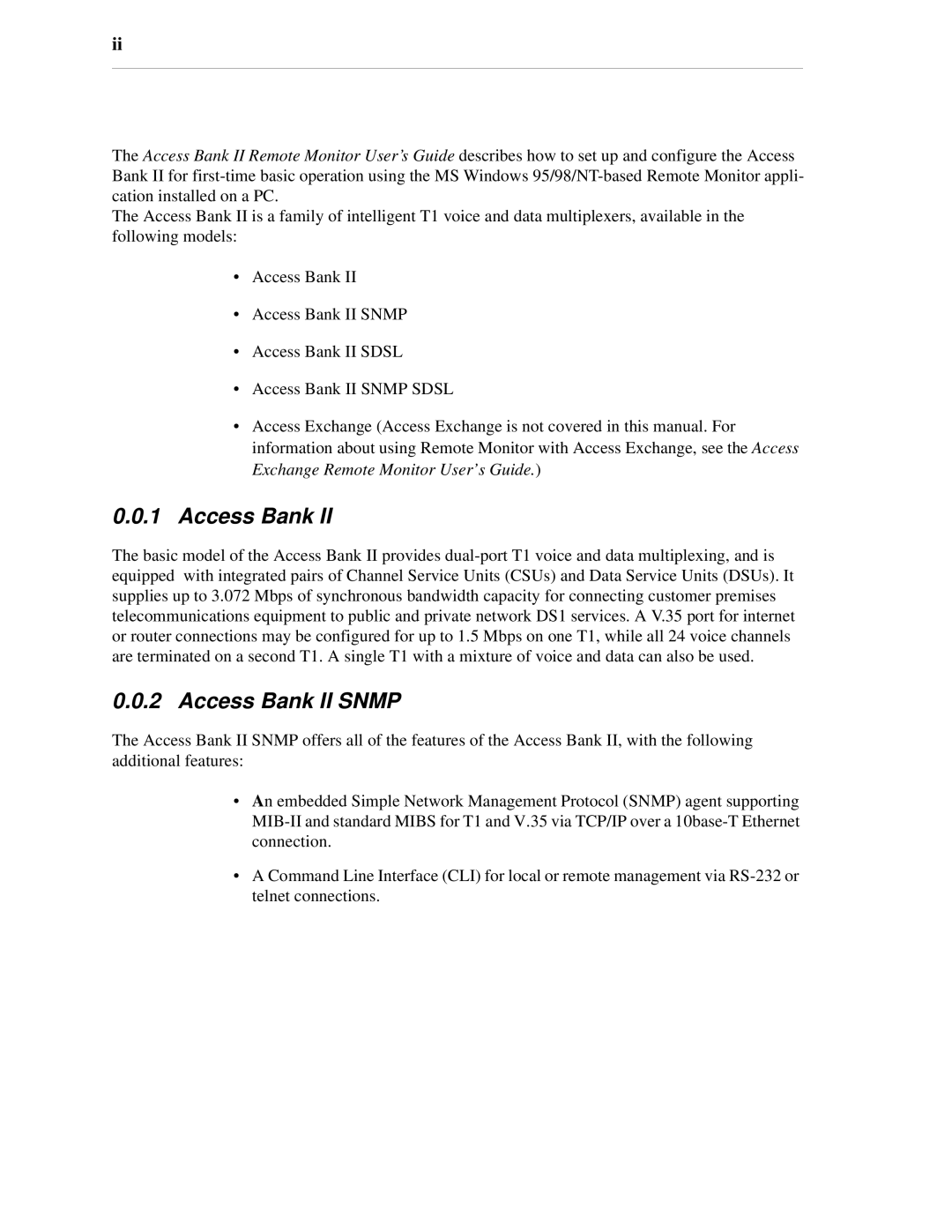 Carrier Access AB II manual Access Bank II Snmp 